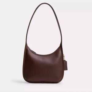 Coach Ergo Brown Leather Shoulder Bag Crescent Hobo Y2K Style NEW
